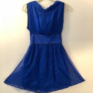 Silk royal blue flowy dress- new with tags!